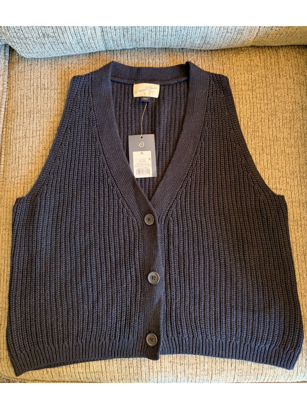 Button Sweater Vest - Navy
